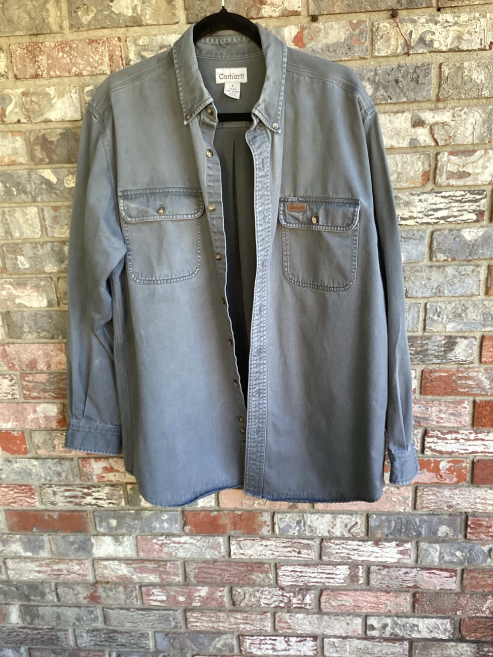 Carhartt Men's Gray Button-Up Work Shirt Jacket